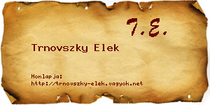 Trnovszky Elek névjegykártya